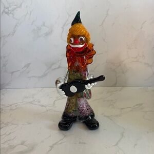Vintage Colorful Art Glass Clown Murano Italy Home Decor Handblown Collectible
